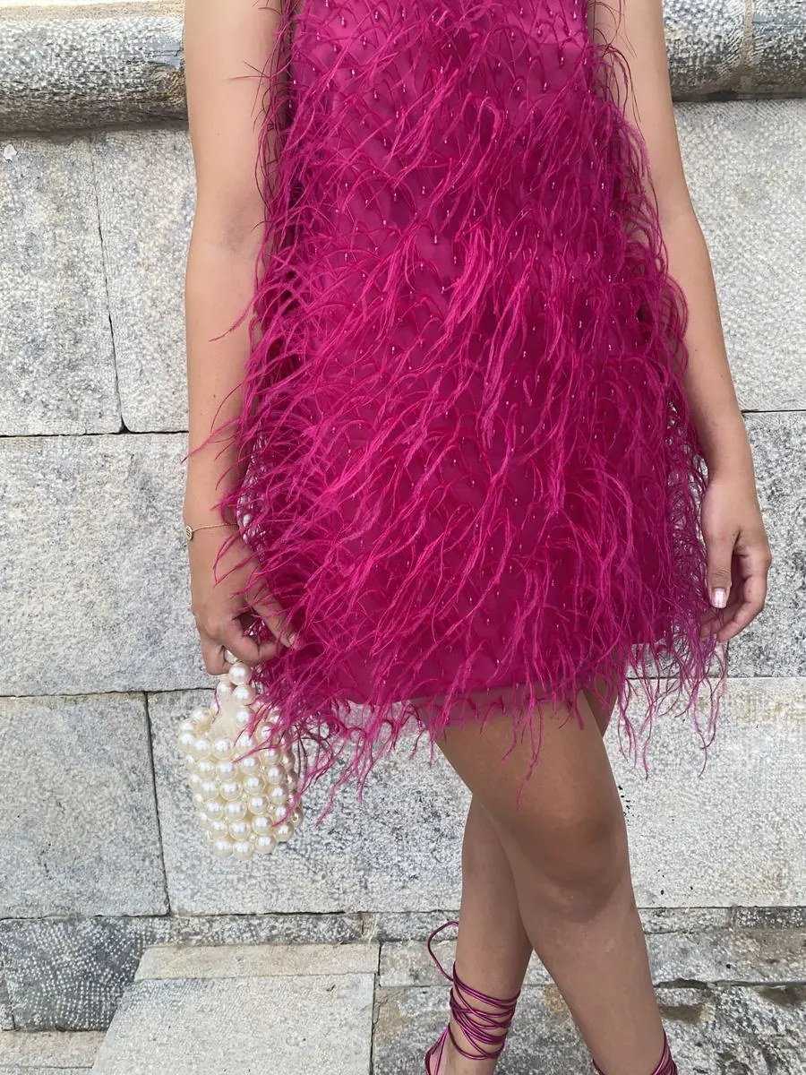 Vestido y bolso a juego, hechos a mano